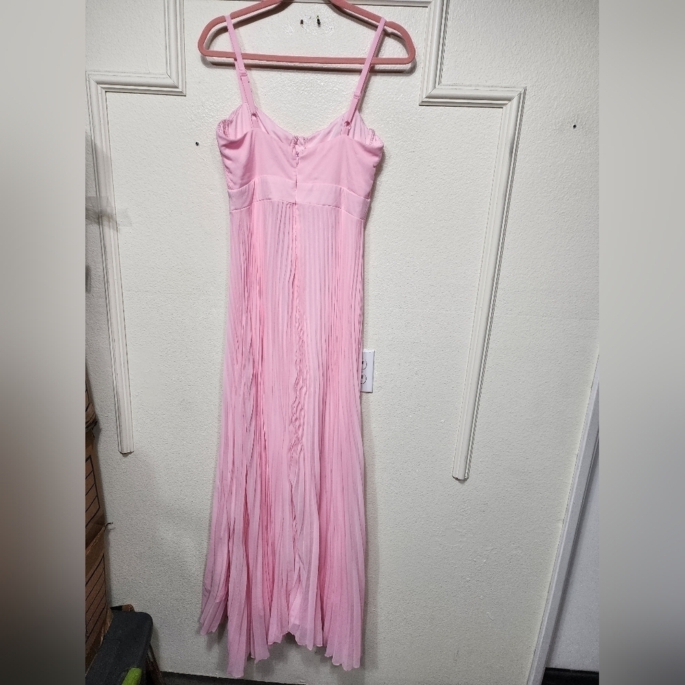 Lulus Certainly Lovely Light Pink Pleated Bustier Maxi Dress Wedding Party Prom - Picture 8 of 8